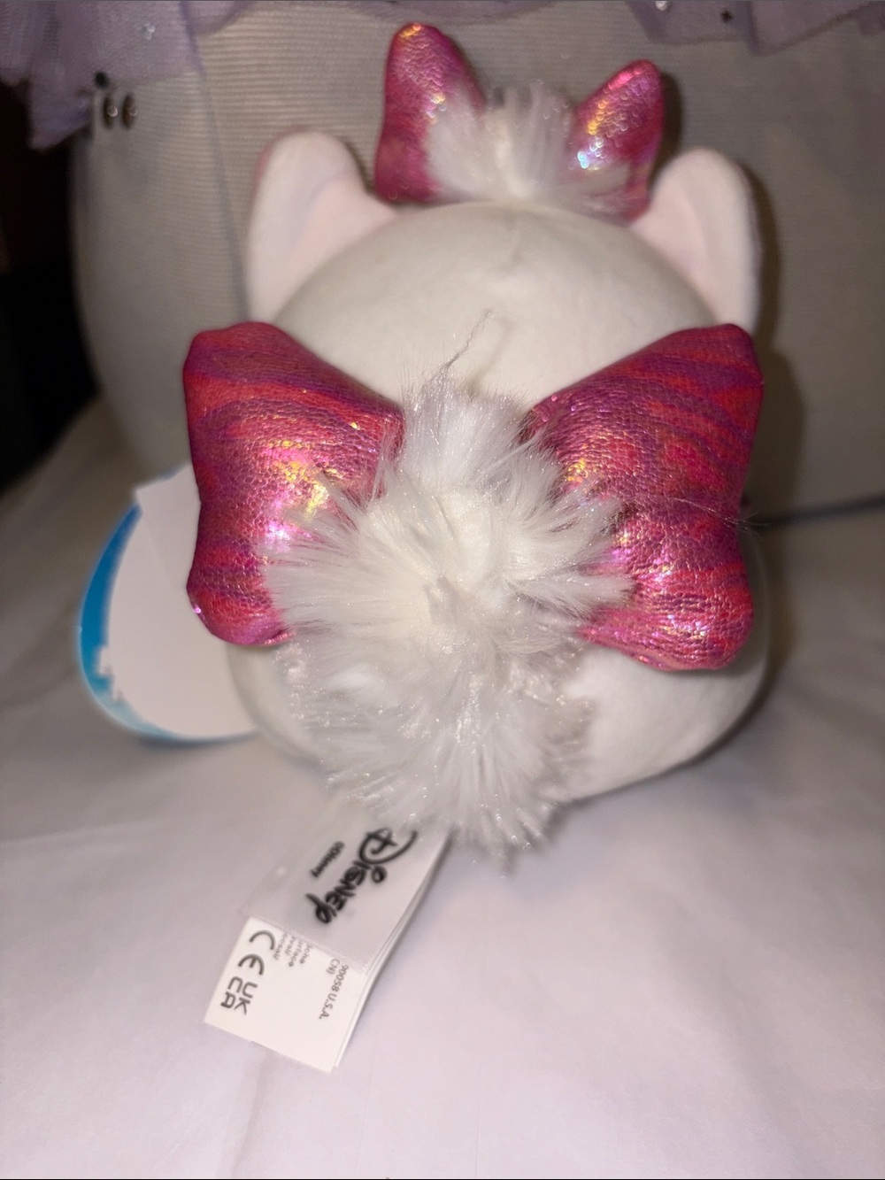 Disney Marie Aristocats Squishmallow 5” NWT Shiny Bow - Picture 2 of 2